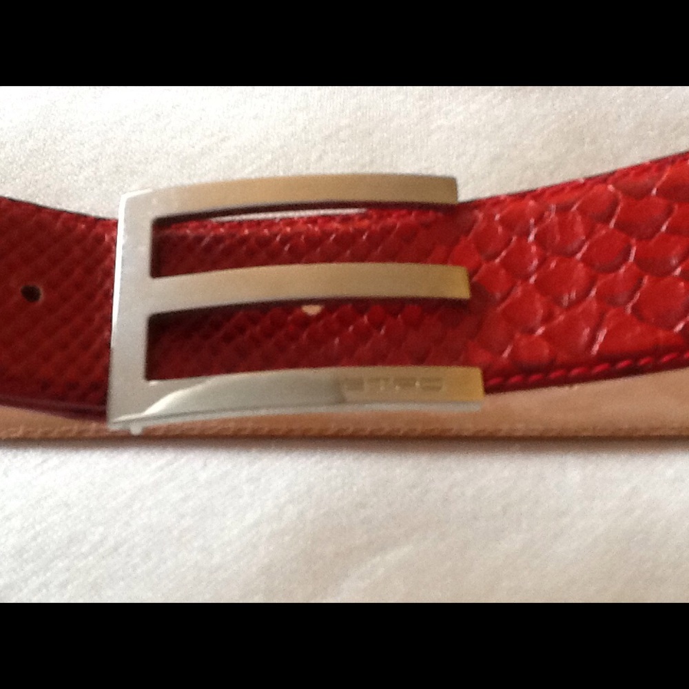 Etro Leather Python Print Belt - image 2